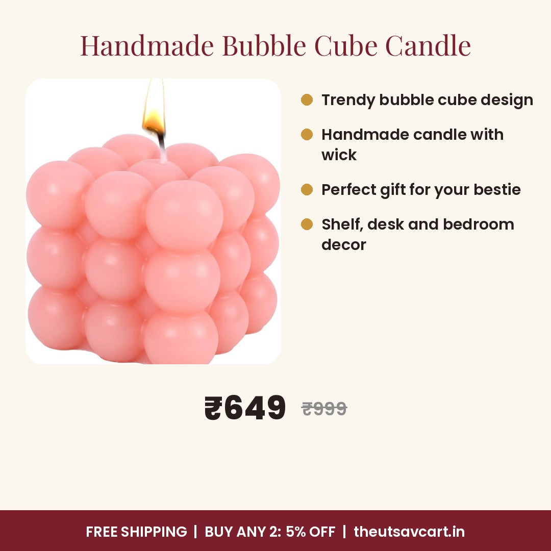 Handmade Bubble Cube Candle