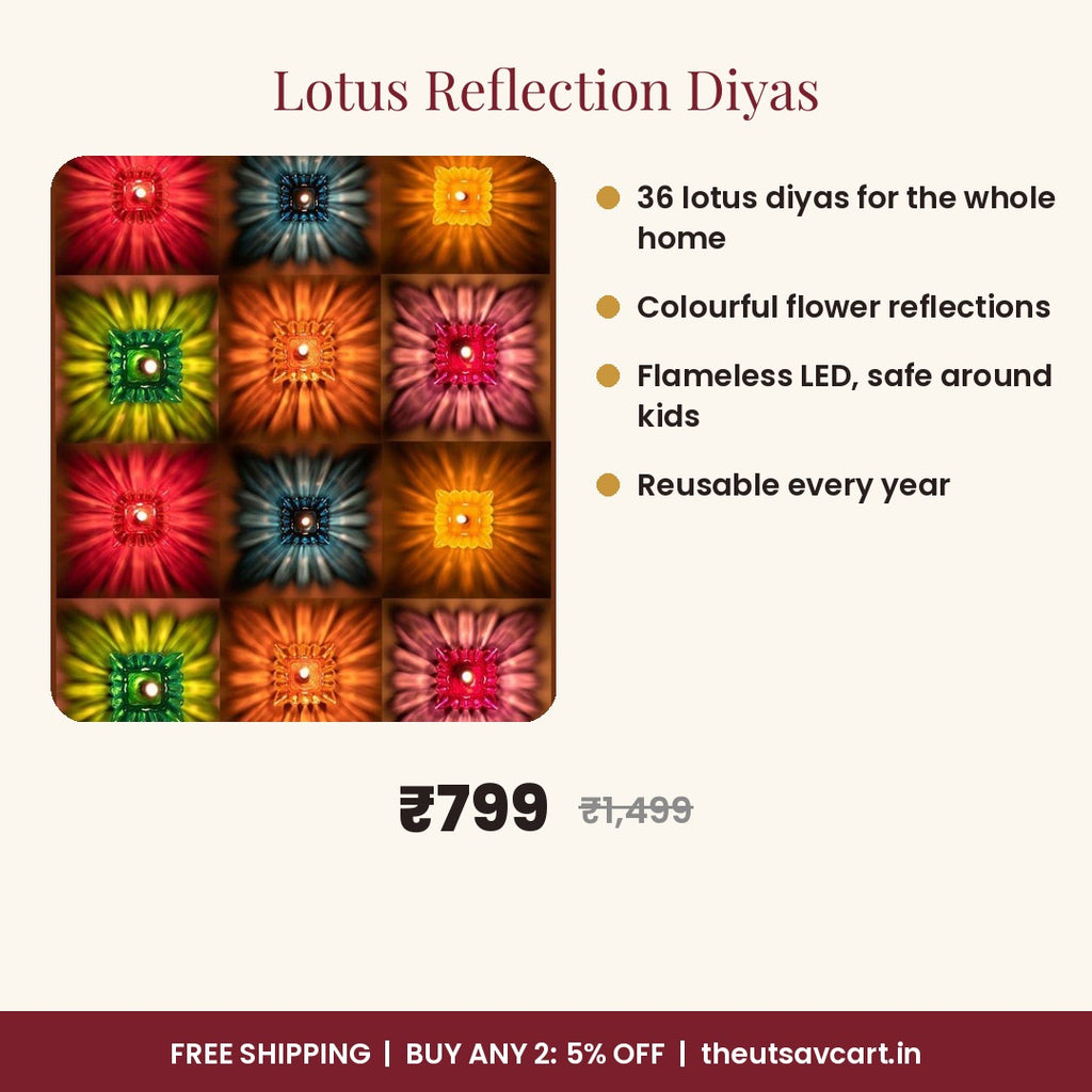 Lotus Reflection Diyas, Mega Pack of 36
