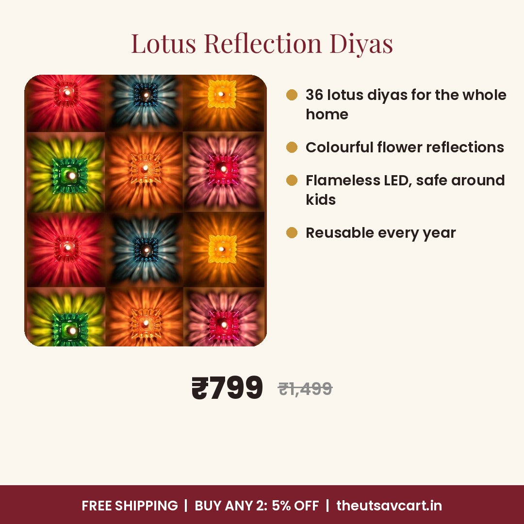 Lotus Reflection Diyas, Mega Pack of 36