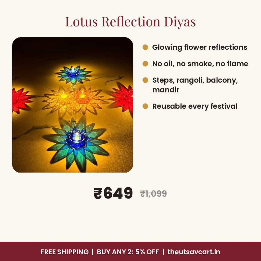 Lotus Reflection Diyas, Pack of 12