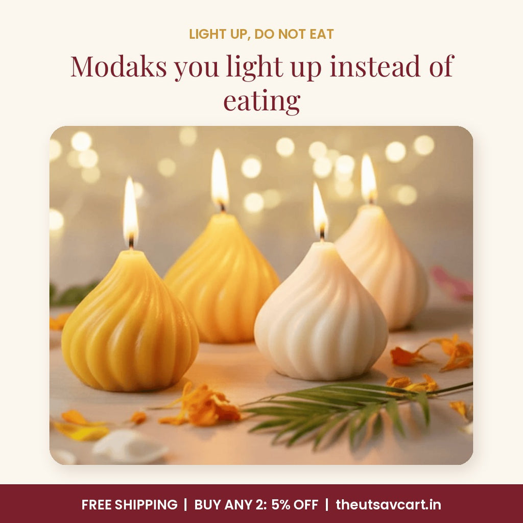 Modak Shaped Scented Candles, Pack of 4