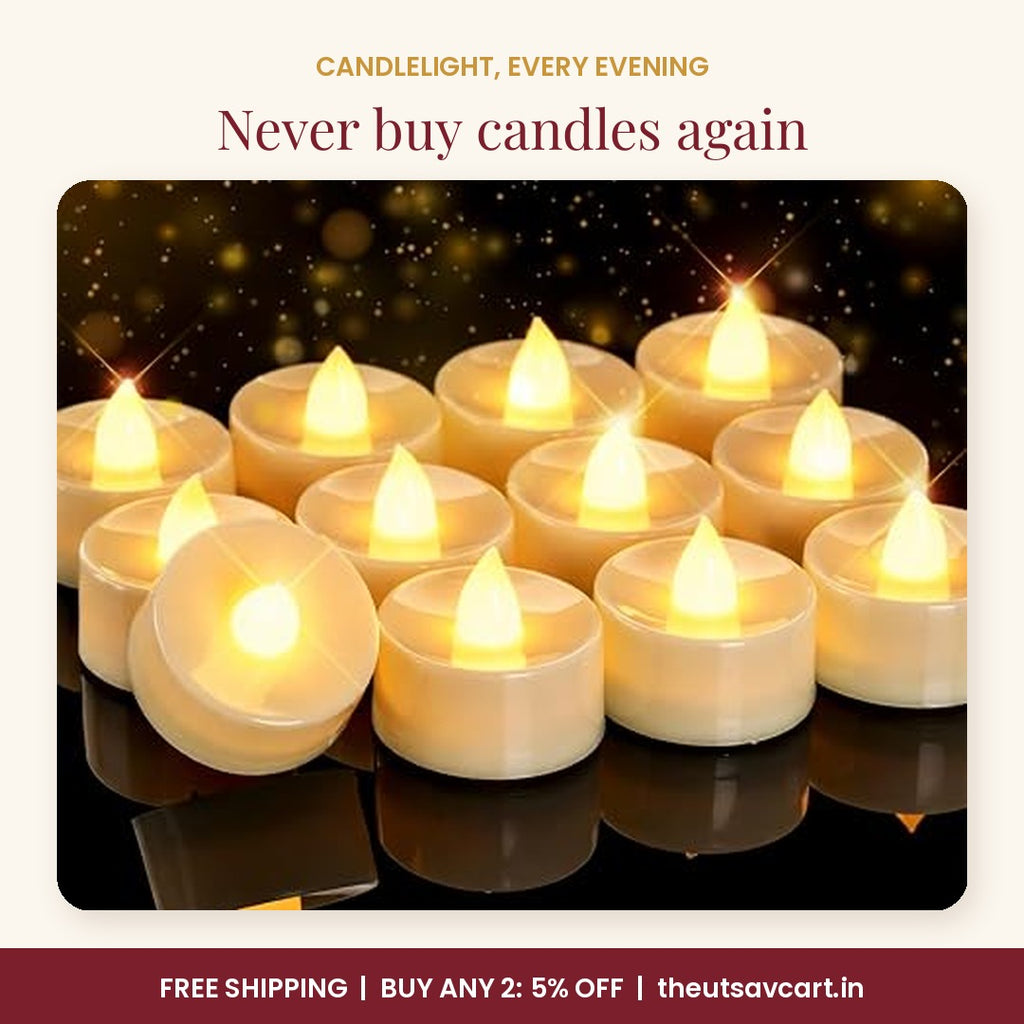 Rechargeable Flameless LED Tea Lights, Pack of 6
