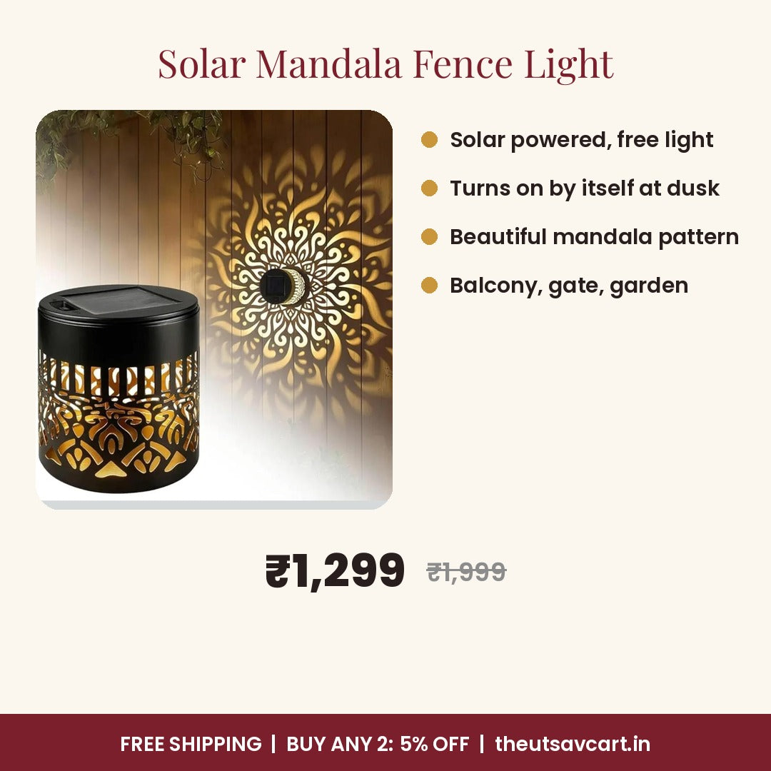 Solar Mandala Fence Light