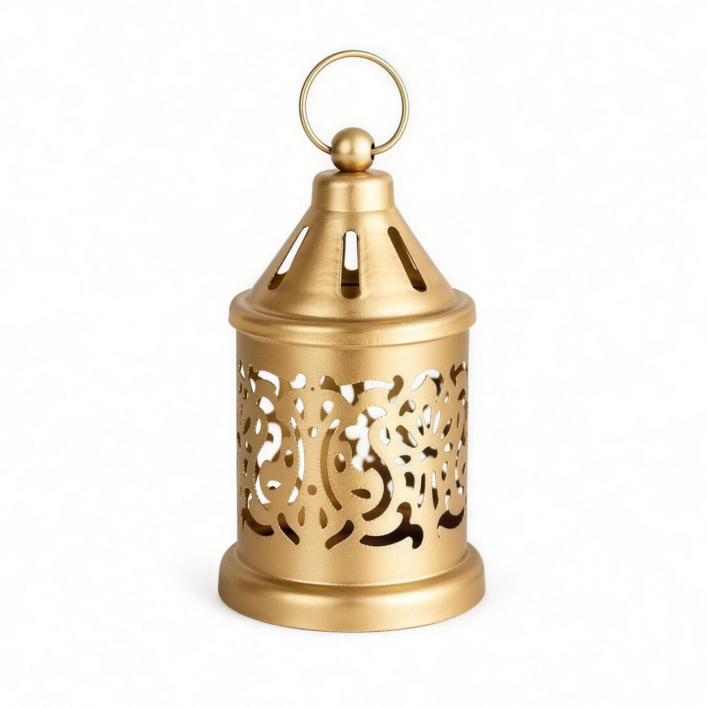 Golden metal hanging lantern