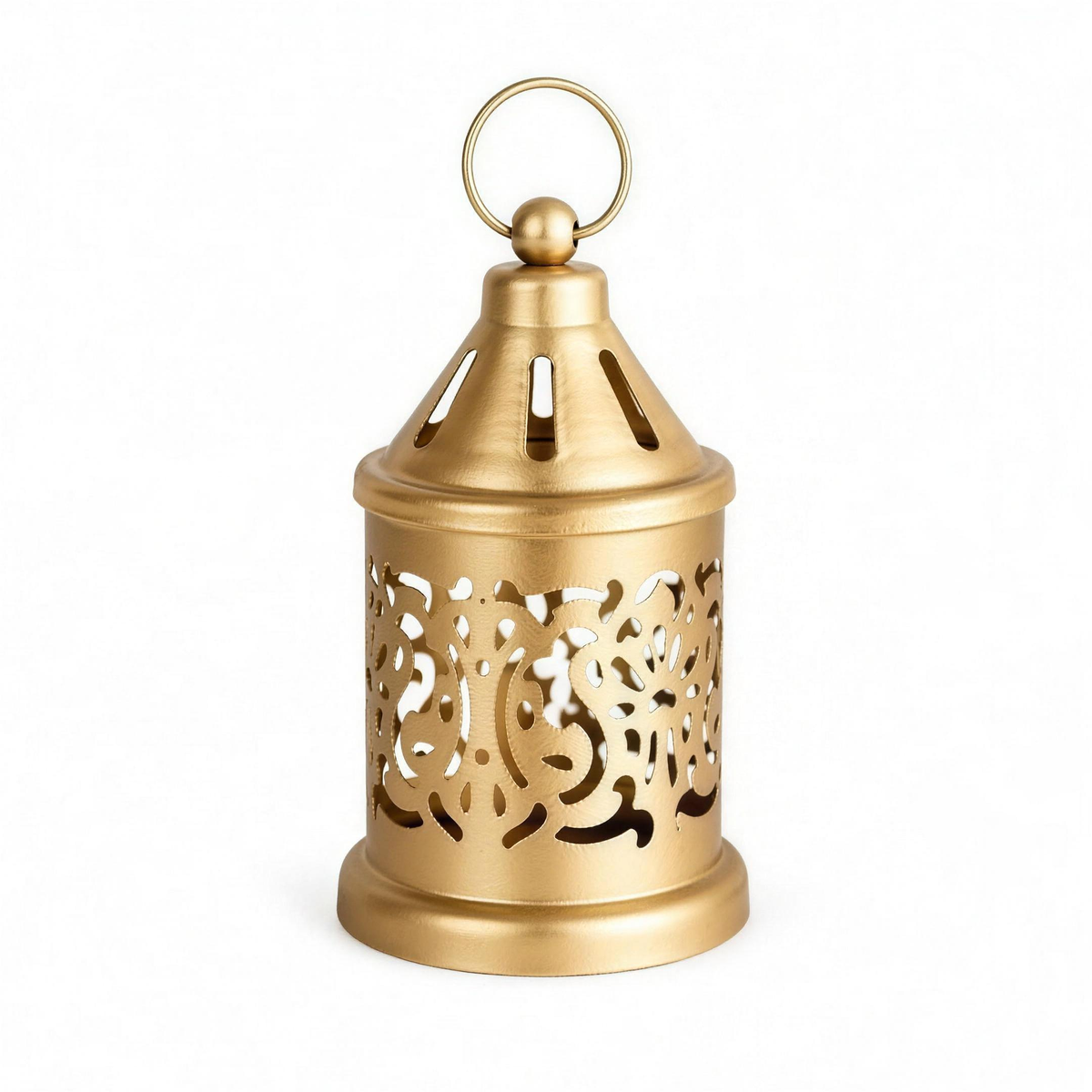 Golden metal hanging lantern