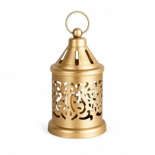 Golden metal hanging lantern