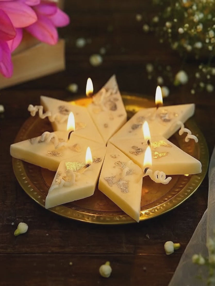 Kaju katli candles glowing