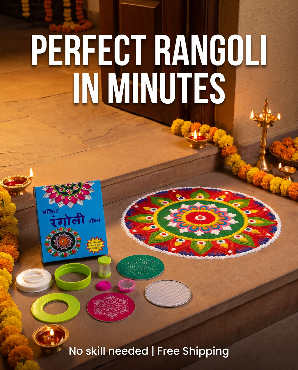 Magic Rangoli Making Kit: Beautiful Rangoli in Minutes