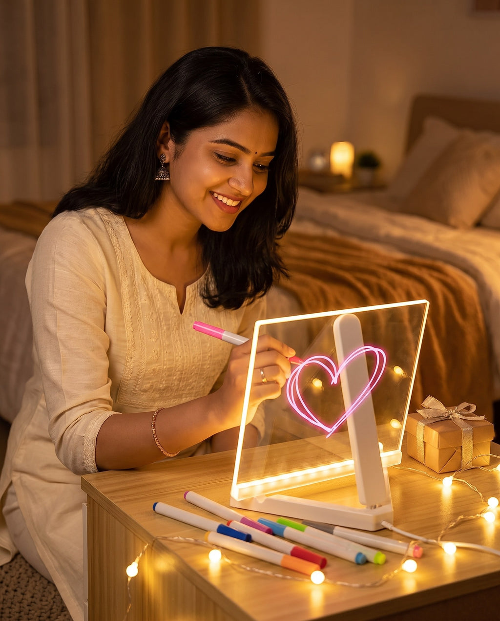 Glowing LED message board gift